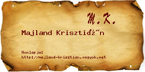 Majland Krisztián névjegykártya